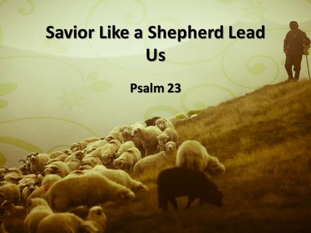 Savior Like a Shepherd Lead Us Psalm 23. The Vigilant Shepherd “My Shepherd” “My Shepherd” Gen. 48:15 and through the Bible Gen. 48:15 and through the.