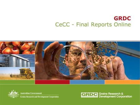 GRDC CeCC - Final Reports Online. GRDC corporate objective and strategies.