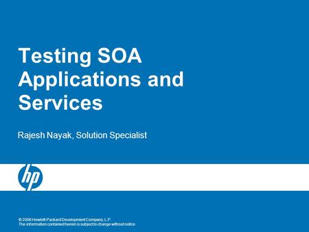 Testing SOA Applications and Services