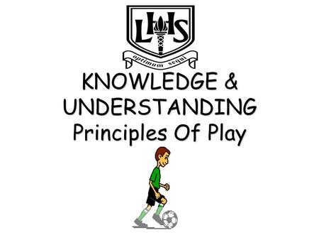 KNOWLEDGE & UNDERSTANDING Principles Of Play Principles Of Play Principles of Play: are ways teams can attack and defend effectively. Width in Attack: