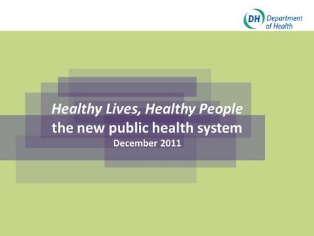 Click to edit Master title style Click to edit Master subtitle style Healthy Lives, Healthy People the new public health system December 2011.