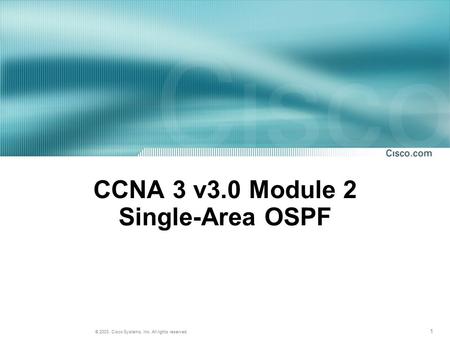 CCNA 3 v3.0 Module 2 Single-Area OSPF