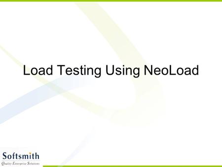 Load Testing Using NeoLoad