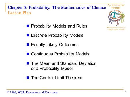 Chapter 8: Probability: The Mathematics of Chance Lesson Plan