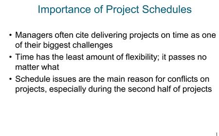 Importance of Project Schedules