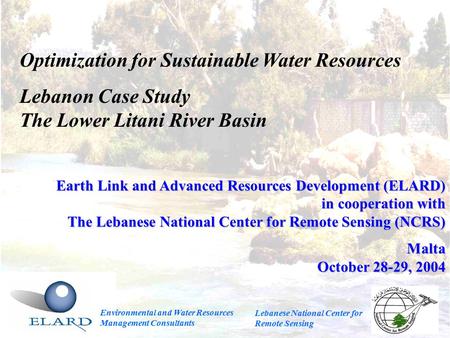 Optimization for Sustainable Water Resources