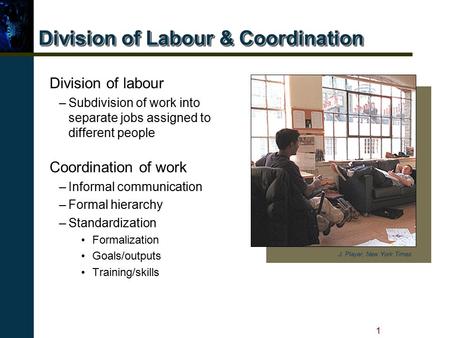 Division of Labour & Coordination