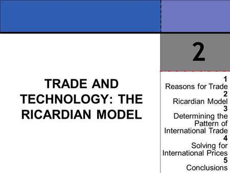 TRADE AND TECHNOLOGY: THE RICARDIAN MODEL