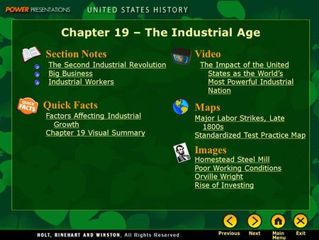 Chapter 19 – The Industrial Age