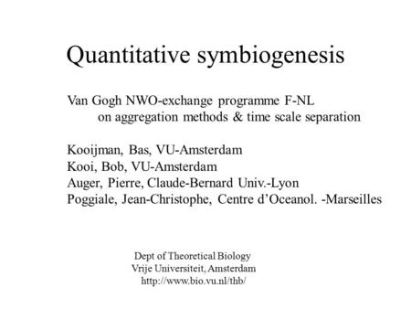 Quantitative symbiogenesis