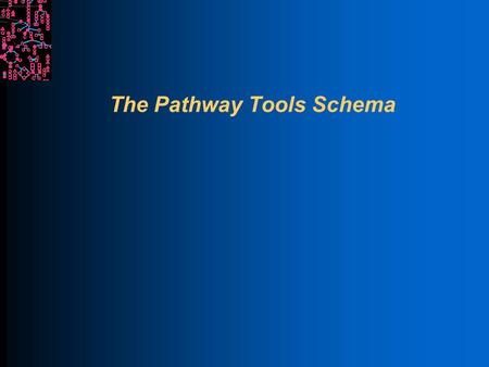 The Pathway Tools Schema. SRI International Bioinformatics Motivations for Understanding Schema Pathway Tools visualizations and analyses depend upon.