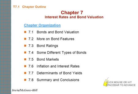 Chapter 7 Interest Rates and Bond Valuation