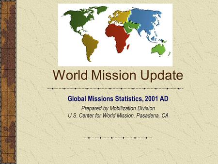 Global Missions Statistics, 2001 AD