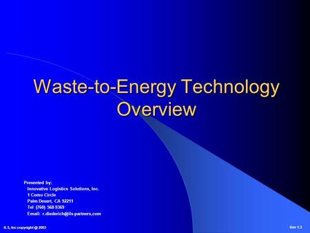 Waste-to-Energy Technology Overview