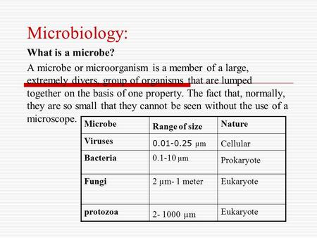 Microbiology: What is a microbe?