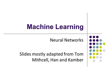 Machine Learning Neural Networks