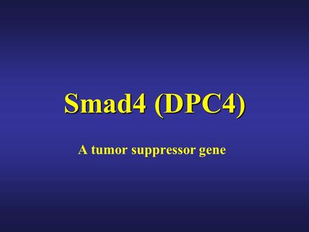 A tumor suppressor gene