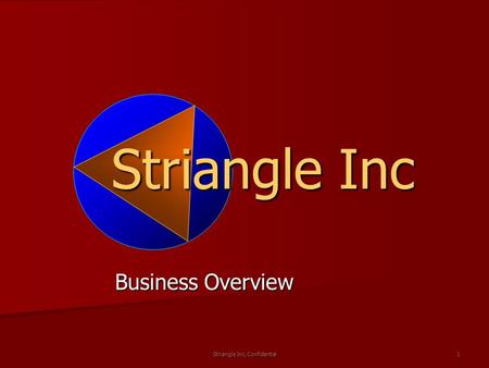 Striangle Inc. Confidential 1 Striangle Inc Business Overview.