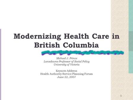 Modernizing Health Care in British Columbia