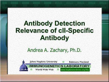 Antibody Detection Relevance of cII-Specific Antibody