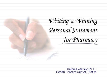 Writing a Winning Personal Statement for Pharmacy
