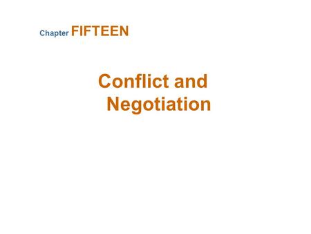 Conflict Conflict Defined