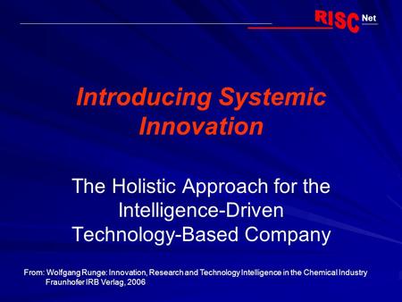 Introducing Systemic Innovation