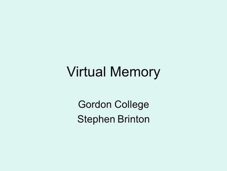 Gordon College Stephen Brinton