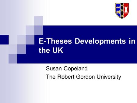 E-Theses Developments in the UK