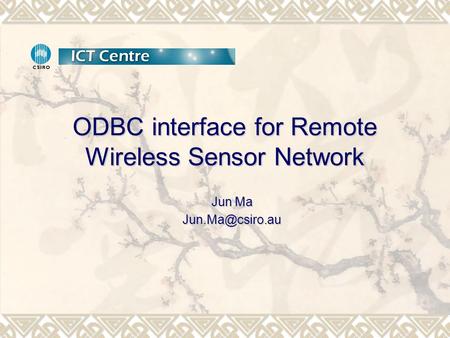 ODBC interface for Remote Wireless Sensor Network