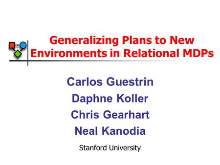 Generalizing Plans to New Environments in Relational MDPs