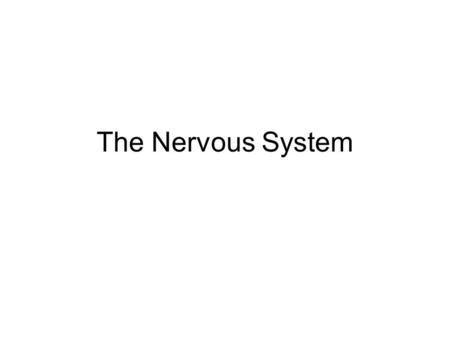 The Nervous System. The Neuron The neuron is the basic unit of the nervous system Central Neurons in CNS Peripheral Neurons in PNS.