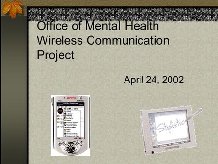 Office of Mental Health Wireless Communication Project April 24, 2002.