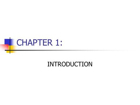 CHAPTER 1: INTRODUCTION.