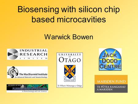 Biosensing with silicon chip based microcavities