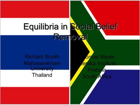 Equilibria in Social Belief Removal Thomas Meyer Meraka Institute Pretoria South Africa Richard Booth Mahasarakham University Thailand.