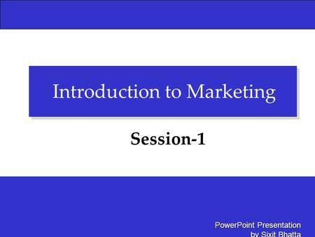 Introduction to Marketing