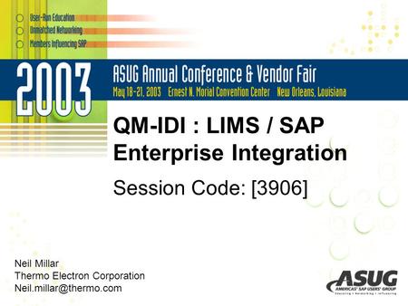 QM-IDI : LIMS / SAP Enterprise Integration