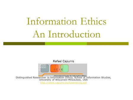 Information Ethics An Introduction