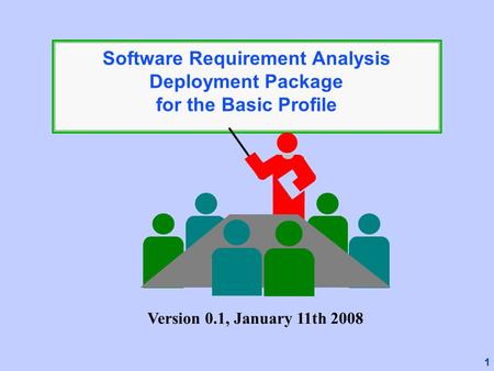 1 Software Requirement Analysis Deployment Package for the Basic Profile Version 0.1, January 11th 2008.
