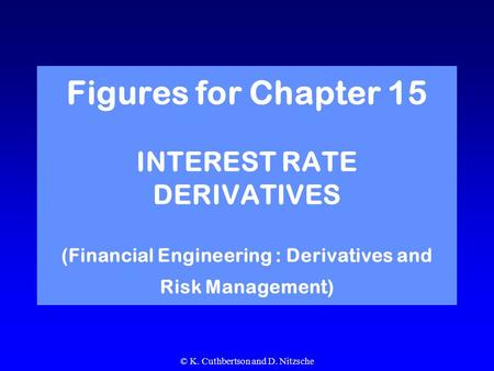 © K. Cuthbertson and D. Nitzsche Figures for Chapter 15 INTEREST RATE DERIVATIVES (Financial Engineering : Derivatives and Risk Management)