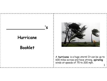 _______________’s Hurricane Booklet