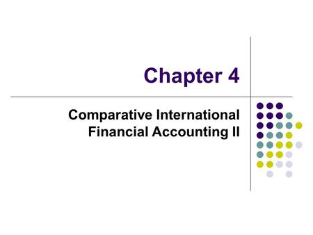 Comparative International Financial Accounting II