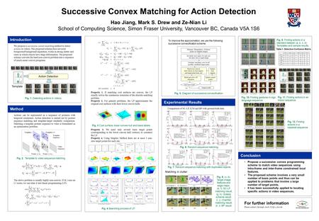 We propose a successive convex matching method to detect actions in videos. The proposed scheme does not need foreground/background separation, works in.
