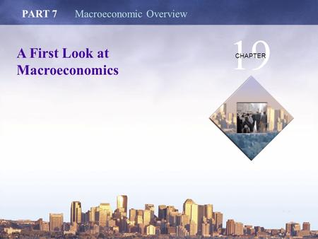 Copyright © 2006 Pearson Education Canada A First Look at Macroeconomics PART 7Macroeconomic Overview 19 CHAPTER.