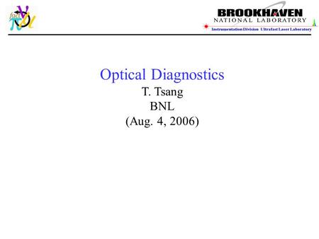 Optical Diagnostics T. Tsang BNL (Aug. 4, 2006). Optical Diagnostics tight environment high radiation area non-serviceable area passive components optics.