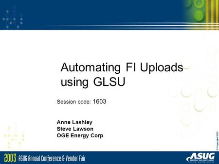 Automating FI Uploads using GLSU