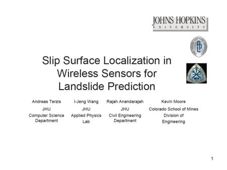 1. 2 Outline Background on Landslides Landslides Prediction System Architecture Solution Evaluation.