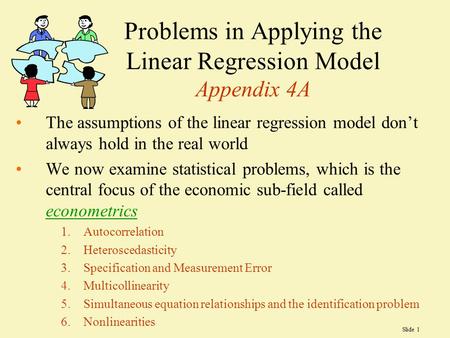 Problems in Applying the Linear Regression Model Appendix 4A