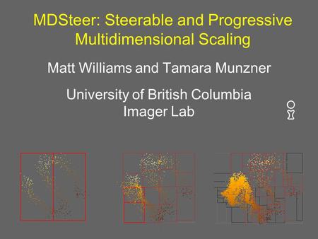 MDSteer: Steerable and Progressive Multidimensional Scaling Matt Williams and Tamara Munzner University of British Columbia Imager Lab.